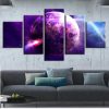 Earth Planets 01 - Space 5 Panel Canvas Art Wall Decor