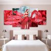Elegant Girl In Nature Forest - Nature 5 Panel Canvas Art Wall Decor