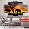 Elephant 3 - Animal 5 Panel Canvas Art Wall Decor
