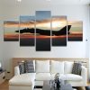 F 14 Tomcat Sunrise Silhouette - Aircraft 5 Panel Canvas Art Wall Decor
