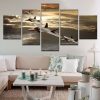F-22 Raptor Fighter Jets - Aircraft 5 Panel Canvas Art Wall Decor