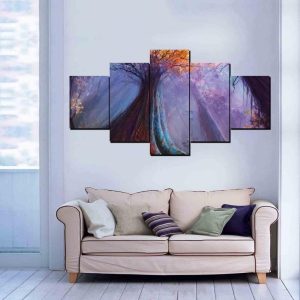 Fairy Tale Tree - Nature 5 Panel Canvas Art Wall Decor
