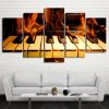 Fire Piano 02 - Music 5 Panel Canvas Art Wall Decor
