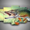 Fishing 1 - Fishing 5 Panel Canvas Art Wall Decor