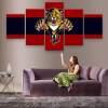 Florida Panthers Logo Hockey - Sport 5 Panel Canvas Art Wall Decor