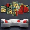 Flowers - Abstract 5 Panel Canvas Art Wall Decor