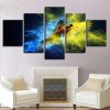 Flying Parrot 02 - Animal 5 Panel Canvas Art Wall Decor