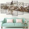 Forest Grey Wolf - Animal 5 Panel Canvas Art Wall Decor
