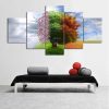 Four Seasons Tree 02 - Nature 5 Panel Canvas Art Wall Decor