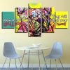 French Bulldogs Steal Your Heart - Abstract5 Panel Canvas Art Wall Decor