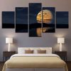 Full Moon Over Lake - Space Print Wall Art