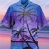 Galaxy Coconut Tree All Over Printing Hawaiian Shirt