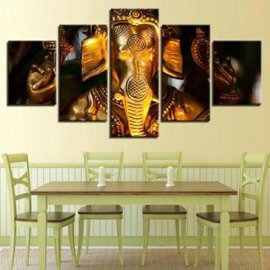 Lord Ganesha - Anime 5 Panel Canvas Art Wall Decor - Hot Sale 2026