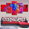 Ganesha Elephant God 1 - Religion 5 Panel Canvas Art Wall Decor