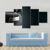 Generic Luxury Detail Black Sports Car - Automative 5 Panel Canvas Art Wall Decor