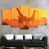 Giraffes On The Savannah - Animak 5 Panel Canvas Art Wall Decor