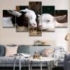 Goat Snuggle - Animal 5 Panel Canvas Art Wall Decor