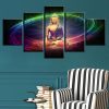 Gold Buddha Meditation - Religion 5 Panel Canvas Art Wall Decor