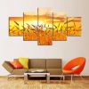 Golden Fields - Nature 5 Panel Canvas Art Wall Decor