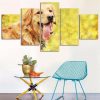 Golden Retriever - Animal 5 Panel Canvas Art Wall Decor