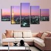 Golden Tower Paris City - Nature 5 Panel Canvas Art Wall Decor