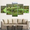 Golf Course Aerial View - Nature 5 Panel Canvas Art Wall Decor