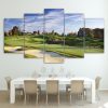 Golfing Panel Wall Art Picture Print - Nature 5 Panel Canvas Art Wall Decor