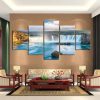 Grand Waterfall 01 - Nature 5 Panel Canvas Art Wall Decor