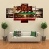 Grunge California Flag - Abstract 5 Panel Canvas Art Wall Decor