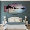 Guitar Island - Nature 5 Panel Canvas Art Wall Decor