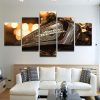 Harley Davidson Metal Flake Gas Tank - Automative 5 Panel Canvas Art Wall Decor
