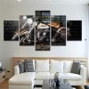 Harley Davidson Vintage Motorcycle - Automative 5 Panel Canvas Art Wall Decor