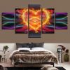 Heart Shaped - Abstract 5 Panel Canvas Art Wall Decor