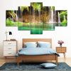 Hidden Waterfall - Nature 5 Panel Canvas Art Wall Decor