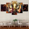 Hindu God Ganesh - Religion 5 Panel Canvas Art Wall Decor