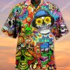 Hippie Skull Sunflower All Over Printing Hawaiian Shirt