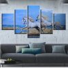 Horse Couple Running - Animal 5 Panel Canvas Art Wall Decor