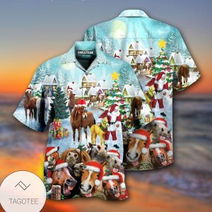 Horse Loves Christmas Very Happy Limited Hawaiian Shirt