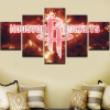 Houston Rockets Basketball 1 - Sport 5 Panel Canvas Art Wall Decor