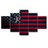 Houston Texans Flag 3 - Abstract 5 Panel Canvas Art Wall Decor