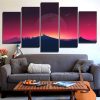 Howling Wolf Carving - Space Universe 5 Panel Canvas Art Wall Decor