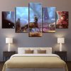 Human Face Horse Body Butterfly Night - Nature 5 Panel Canvas Art Wall Decor
