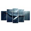 Humpback Whale Underwater - Animal 5 Panel Canvas Art Wall Decor
