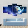 Icy Asteroid Moving Towards Earth - Space 5 Panel Canvas Art Wall Decor