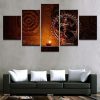 India God Vintage Shiva Nataraja Statue - Religion 5 Panel Canvas Art Wall Decor