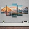 Island And Mountain - Nature 5 Panel Canvas Art Wall Decor