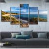 Island Beach And Blue Sea - Space 5 Panel Canvas Art Wall Decor