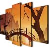Japanese Warriors Samurai - Anime 5 Panel Canvas Art Wall Decor