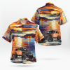 Jeep Sunset Beach Painting Hawaiian Shirt