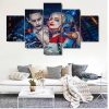 Joker Harley Quinn Suicide Squad - Dc 5 Panel Canvas Art Wall Decor